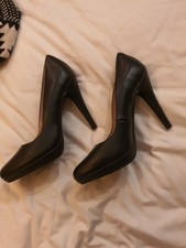 Black Leather Heels..7..