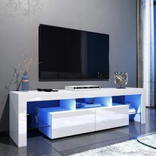 TV Stand 160cm High Gloss TV Unit Cabinet Sideboard With LED Light &