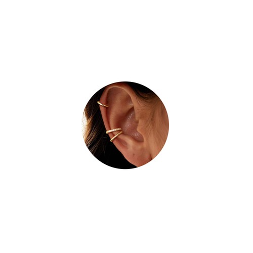 Gold ear cuff - gold,