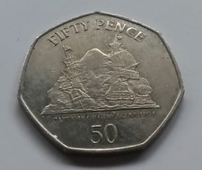 2009 GIBRALTAR  50p COIN - CAPTURE OF GIBRALTAR 1704 COMMEMORATION - CIRCULATED