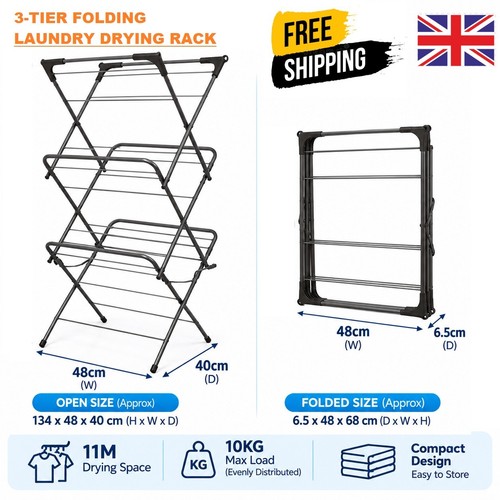 Tier folding clothes airer - 3,