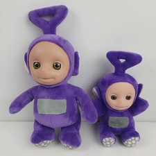2X Tinky Winky Teletubbies Soft Toy Plush 1 Large 10" 1 Small 7" VGC