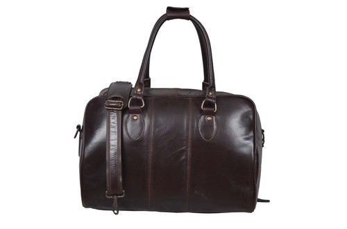 Holdall leather weekend bag - leather,