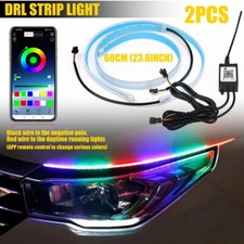 APP RGB 60CM LED Multicolor Car Daytime Running HeadLamp Strip Light Flexible UK