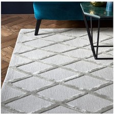 Silver Diamond Dixon Contemporary Rug 200x290cm M&S, Living Room Asiatic RRP750