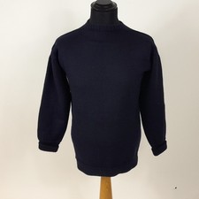 Le Tricoteur Jumper Pure Wool Round Neck Navy Size Medium  (#H1/14)