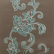 Floral Timeless Brown Teal Blue Luxury Vinyl Textured Wallpaper 6825-9
