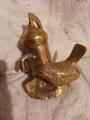 Vintage brass bird - brass,