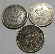 Portugal 3 x Silver 50 Reis