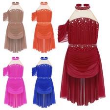 UK Girls Rhinestones Ruched