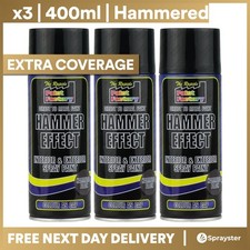 3 x Black Hammer Effect Spray