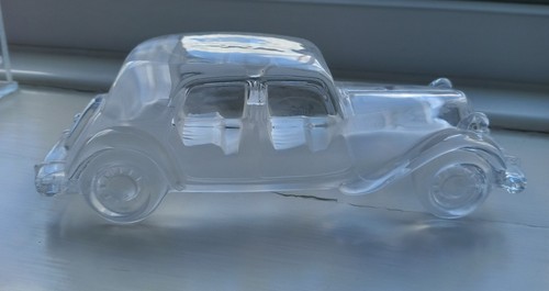 Solid glass model vintage car - glass,