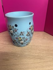 Yankee Candle Floral Patterned White Ceramic Wax Melt Burner Warmer new 