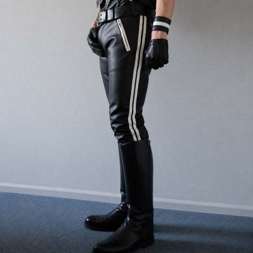 Men real leather bikers - real,