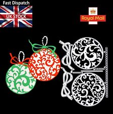 2 Christmas Baubles + Bows &