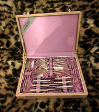 J Fraget SilverPlate Cutlery Set Nierdzewne Henneberg Hefra Art Deco Original Bx