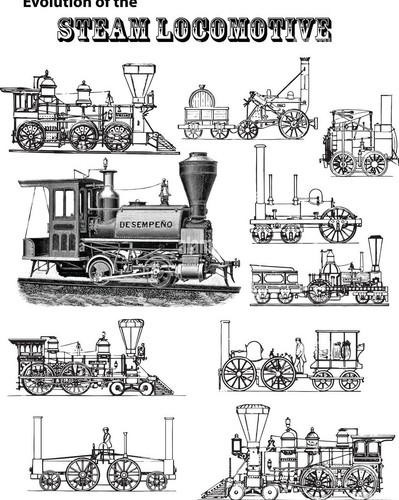Steam locomotive evolution - steam,