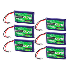 6pcs Turnigy Nano-Tech 750mAh 1S LiPo Battery 70C 150C (Molex Connector)