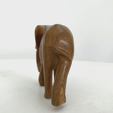 Vintage Elephant Figurine, Carved Wooden Safari Animal, 3 Inch, No Tusks