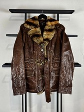 Vintage Leather Jacket Fur