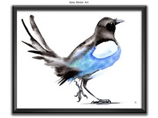 Personalised Magpie Watercolor