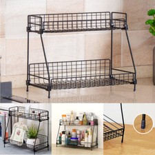 Metal Storage Rack Unit Shelf Kitchen Home Space Saving Tidy Organizer Cupboard