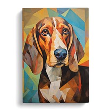 Basset Hound Cubism Art Canvas