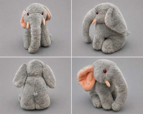 Grey elephant toy teddy - toy,