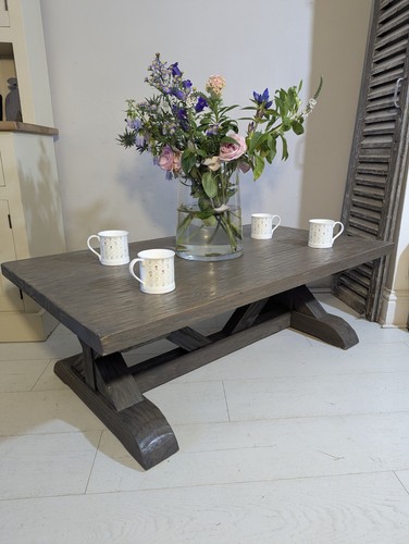 Large solid pine grey coffee - large,