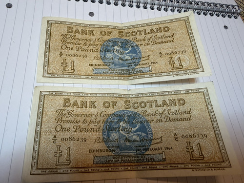 Bank scotland 1 banknote - bank, £1