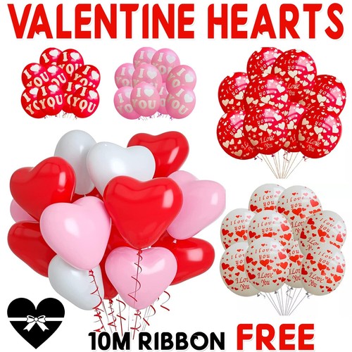 100 love heart shape balloons - 100,