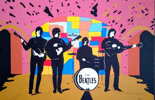 Beatles painting liverpool - beatles,