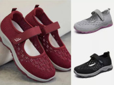 Ladies Mary Jane Sandals Flat Casual Pumps Wide Fit Black Comfort Shoes Size New