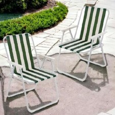 2 x Folding Camping Fishing Festival Chairs Garden Foldable Fold Up Seat Decking