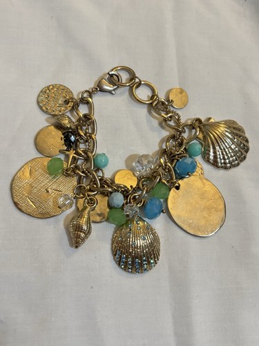 Gold tone charm - tone, bracelet