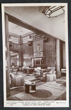 Cunard White Star RMS Queen Mary Corner Of Cabin Smoking Room C.R.Hoffmann RPPC