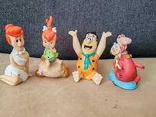 4 Vintage Flintstones Hanna Barbera Bubble Baths Toy collectible 1990's
