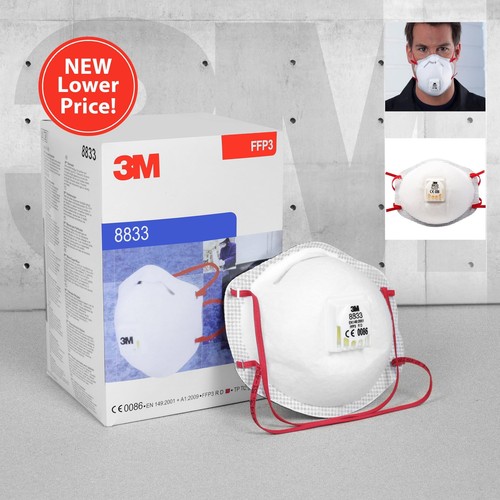 8833 valved ffp3 dust masks - valved,