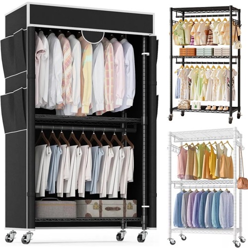 Heavy duty double clothes - heavy, rail