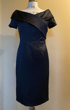 Coast Bodycon Dress ~size 10 Black wiggle Pencil Sexy elegant Stretch satin look