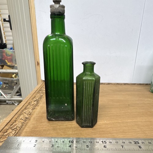 Vintage green ribbed glass - vintage,