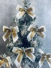 Christmas Tree cream gold Bows X20 Christmas Tree Decorations