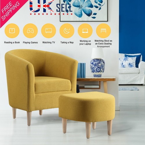 Padded fabric linen armchair - padded,