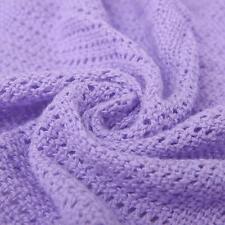 Lilac Cellular Blanket Cotton Soft Cozy Pram/Trave Cot/CotBed/Single/Double/King