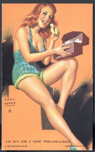 Vintage mutoscope card - vintage, pin-up