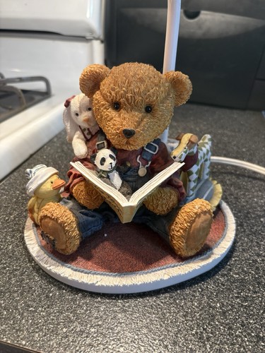 Vintage teddy bear lamp - lamp, book