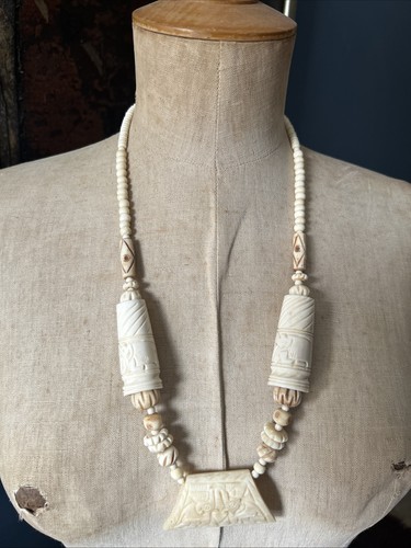 Vintage carved bovine bone - vintage,