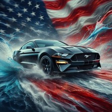 Ford Mustang USA Birthday Card