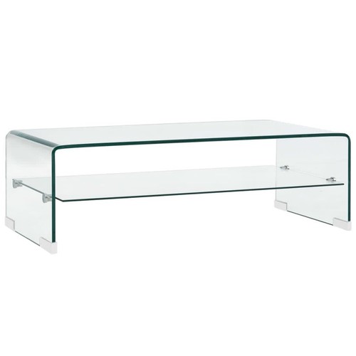 Curved glass coffee table - coffee, with