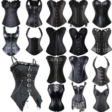 Black Corset Top Vintage Bustiers Top Waist Training Show Costume Goth Basques